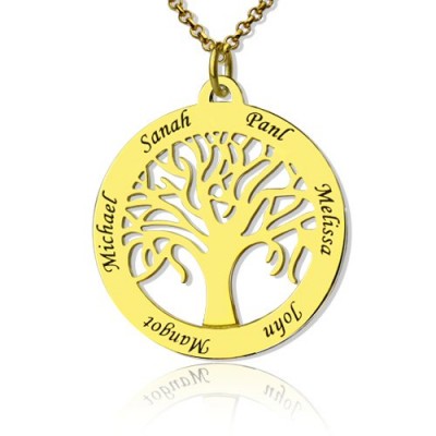 Tree of Life Jewelry Family Name Necklace in 18ct Gold Plated - Name My Jewelry ™