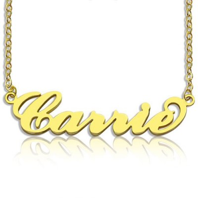personalized Carrie Name Necklace 18ct Gold Plated - Name My Jewelry ™