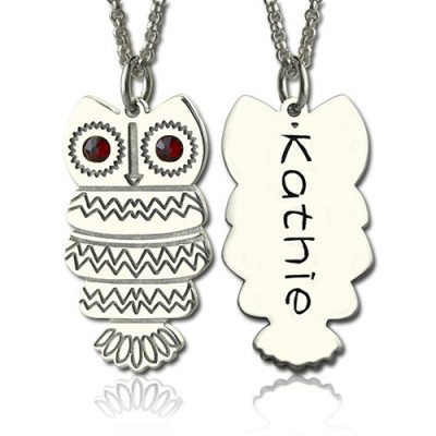Cute Birthstone Owl Name Necklace for Girls  - Name My Jewelry ™