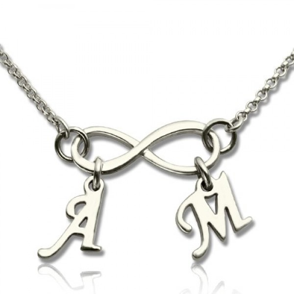 personalized Infinity Necklace Double Initials Sterling Silver - Name My Jewelry ™