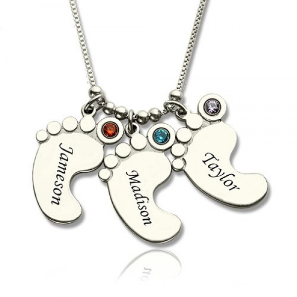 Baby Feet Charm Necklace for Mom - Name My Jewelry ™