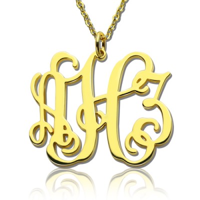 Solid Gold Taylor Swift Style Monogram Necklace 18ct - Name My Jewelry ™