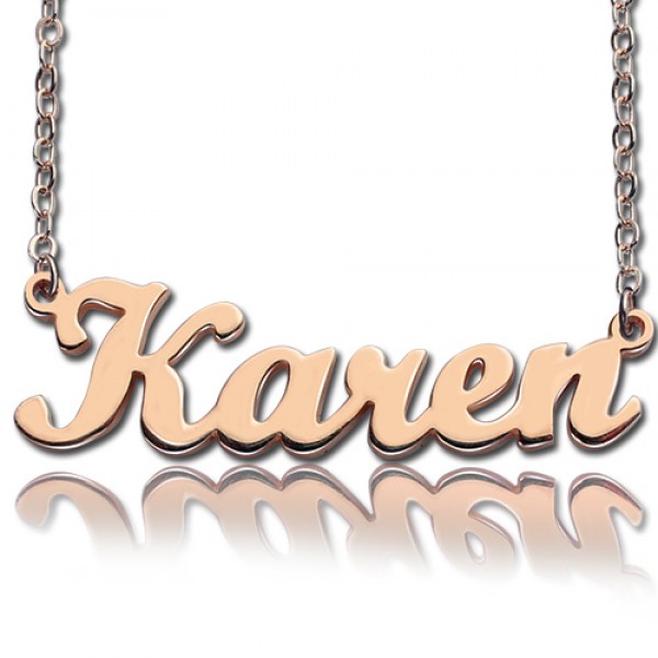 18ct Rose Gold Plated Karen Style Name Necklace - Name My Jewelry ™