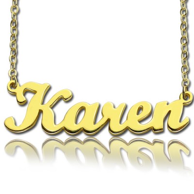 18ct Gold Plated Karen Style Name Necklace - Name My Jewelry ™