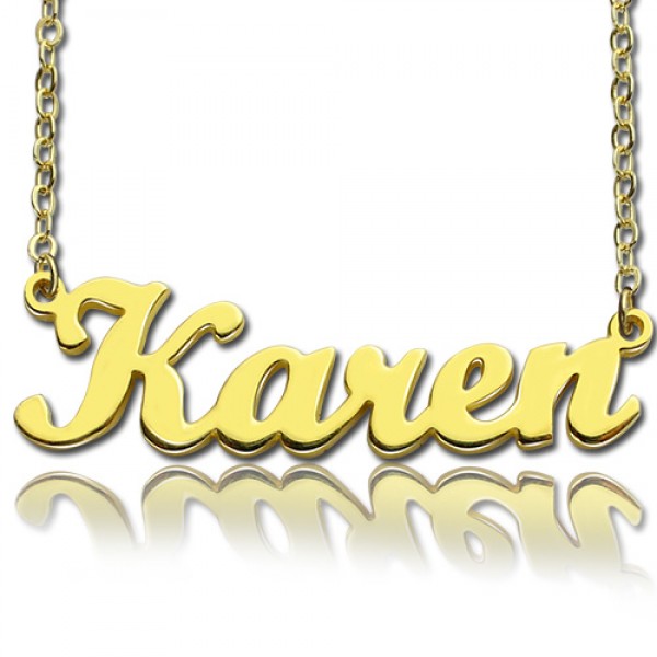 Gold Plated 925 Silver Karen Style Name Necklace - Name My Jewelry ™