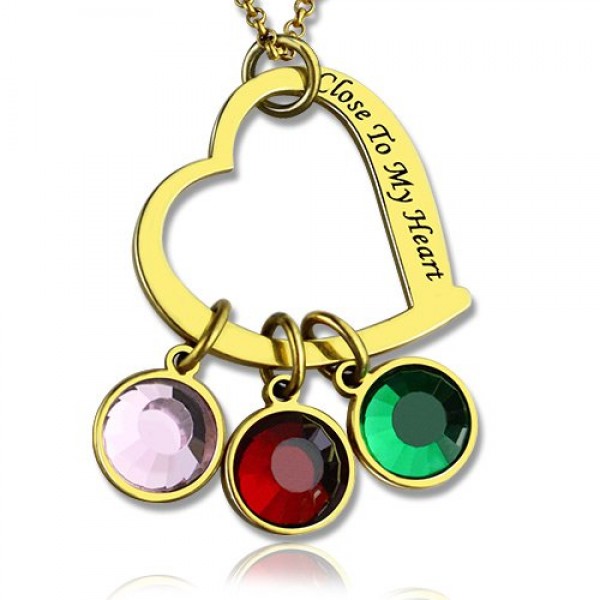 personalized Close to My Heart Necklace 18ct Gold Plated - Name My Jewelry ™