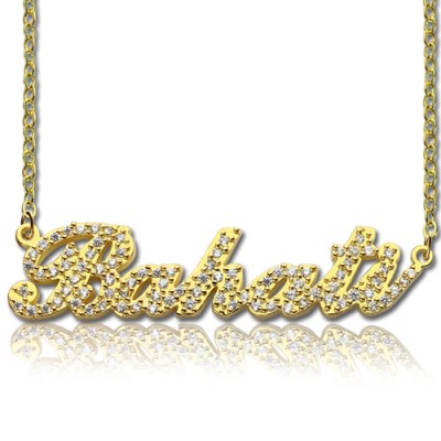 18ct Gold Plated Full Birthstone Carrie Name Necklace  - Name My Jewelry ™