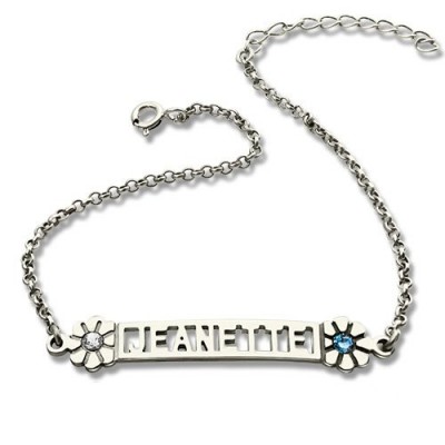 personalized ID Birthstone Name Bracelet For Teens  - Name My Jewelry ™