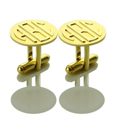 Cool Mens Cufflinks with Monogram Initial 18ct Gold Plated - Name My Jewelry ™