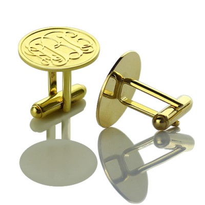 Engraved Cufflinks with Monogram 18ct Gold Plated - Name My Jewelry ™