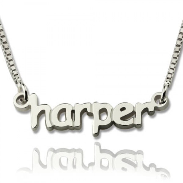 personalized Mini Name Letter Necklace Sterling Silver - Name My Jewelry ™