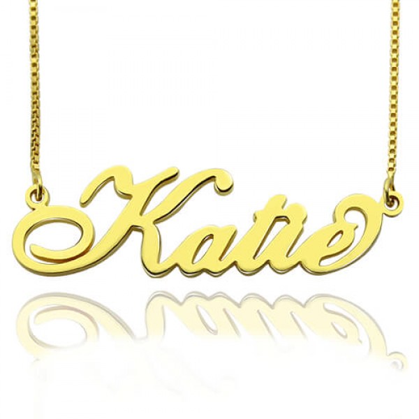 personalized Necklace Nameplate Carrie in 18ct Gold Plated - Name My Jewelry ™