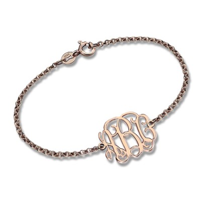 Rose Gold Plated Silver Monogram Bracelet - Name My Jewelry ™