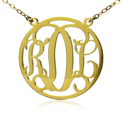 Circle 18ct Solid Gold Initial Monogram Name Necklace - Name My Jewelry ™