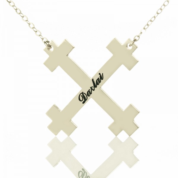 Silver Julian Cross Name Necklaces Troubadour Cross Jewelry - Name My Jewelry ™