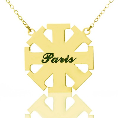 Customised Cross Necklace with Name 18ct Gold Plated 925 Silver - Name My Jewelry ™