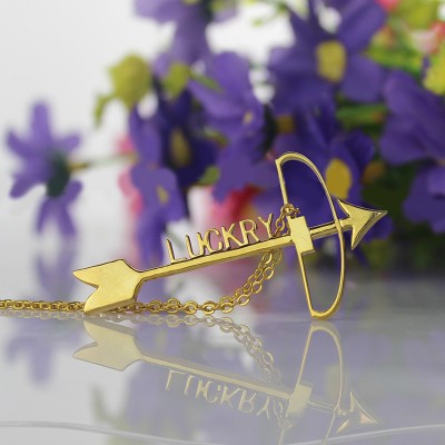 18ct Gold Plated 925 Silver Arrow Cross Name Necklaces Pendant Necklace - Name My Jewelry ™