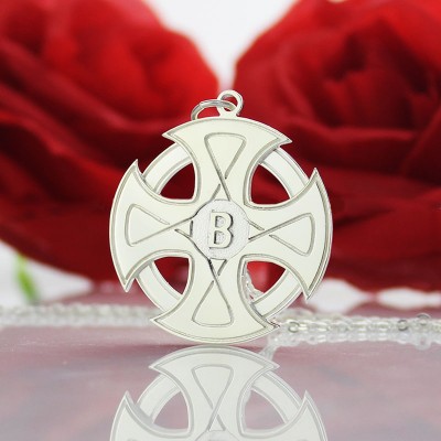 Engraved Celtic Cross Necklace Silver - Name My Jewelry ™