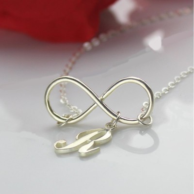 Infinity Necklaces with Initial Letter Charm Silver - Name My Jewelry ™