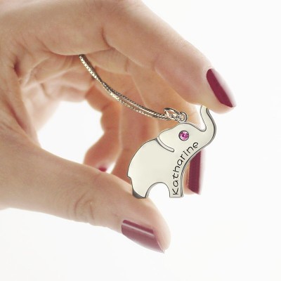 Good Luck Gifts - Elephant Necklace Engraved Name - Name My Jewelry ™