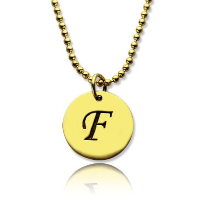 personalized Initial Charm Discs Necklace 18ct Gold Plated - Name My Jewelry ™