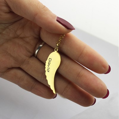 Matching Angel Wings Necklaces Set for Couple 18ct Gold plated - Name My Jewelry ™
