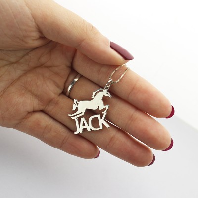 personalized Horse Name Necklace for Kids Silver - Name My Jewelry ™