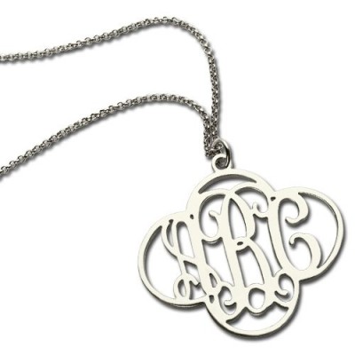 personalized Cut Out Clover Monogram Necklace Sterling Silver - Name My Jewelry ™