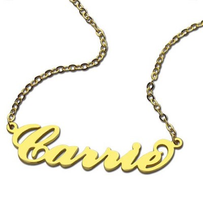 personalized Carrie Name Necklace 18ct Gold Plated - Name My Jewelry ™