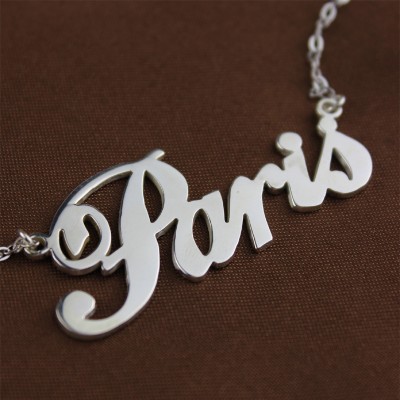 Paris Hilton Style Name Necklace 18ct Solid White Gold Plated - Name My Jewelry ™