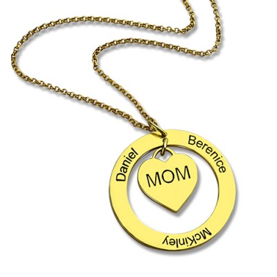 Family Names Necklace For Mom 18ct Gold Plating - Name My Jewelry ™