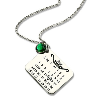 Birthstone Birthday Calendar Necklace Gifts Sterling Silver  - Name My Jewelry ™