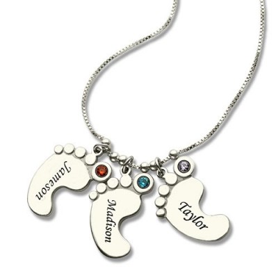 Baby Feet Charm Necklace for Mom - Name My Jewelry ™