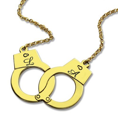personalized Handcuff Necklace 18ct Gold Plated - Name My Jewelry ™