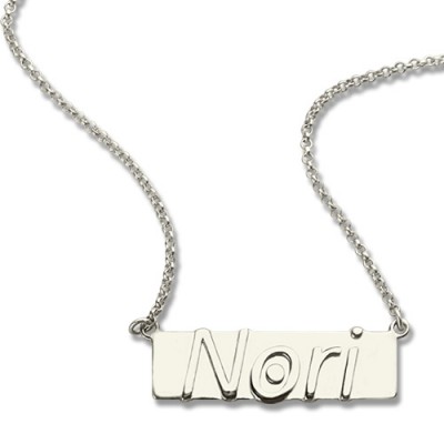 personalized Nameplate Bar Necklace Sterling Silver - Name My Jewelry ™