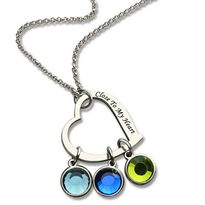 Open Heart Promise Phrase Necklace with Birthstone  - Name My Jewelry ™