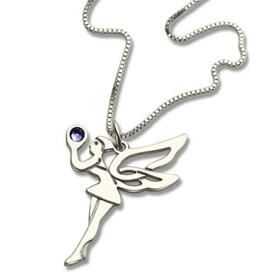 personalized Fairy Birthstone Necklace for Girls Sterling Silver  - Name My Jewelry ™