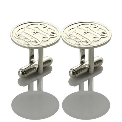 Engraved Cufflinks with Monogram Sterling Silver - Name My Jewelry ™