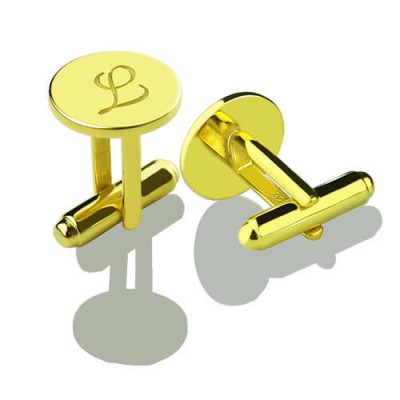 Custom Script Initial Cufflinks for Men 18ct Gold Plated - Name My Jewelry ™