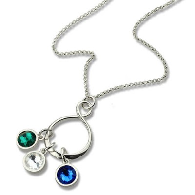 personalized Birthstone Infinity Charm Necklace  - Name My Jewelry ™