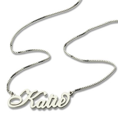personalized Nameplate Necklace Carrie Stering Silver - Name My Jewelry ™