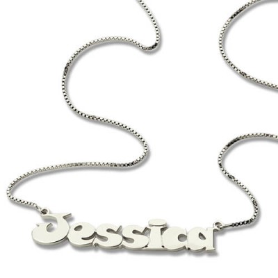 Kids Comic Name Necklace Sterling Silver - Name My Jewelry ™