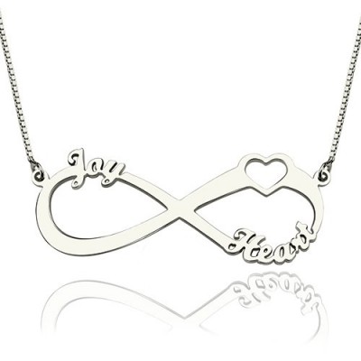 Heart Infinity Necklace 3 Names Sterling Silver - Name My Jewelry ™