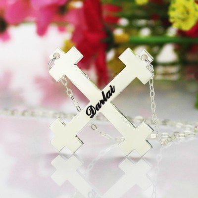 Silver Julian Cross Name Necklaces Troubadour Cross Jewelry - Name My Jewelry ™