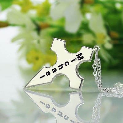Silver Conical Shape Cross Name Necklace - Name My Jewelry ™