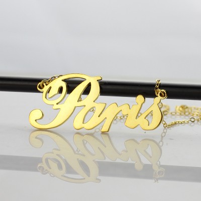 Paris Hilton Style Name Necklace 18ct Solid Gold - Name My Jewelry ™