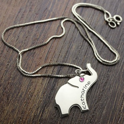 Good Luck Gifts - Elephant Necklace Engraved Name - Name My Jewelry ™