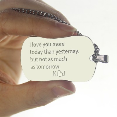 Love Song Dog Tag Name Necklace - Name My Jewelry ™