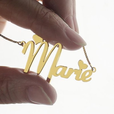 personalized Nameplate Necklace for Girls 18ct Gold Plated - Name My Jewelry ™