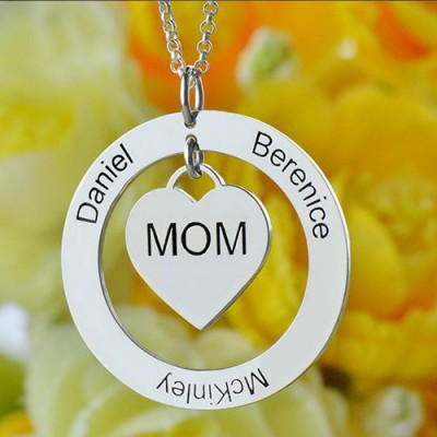 Family Names Necklace For Mom Sterling Silver - Name My Jewelry ™